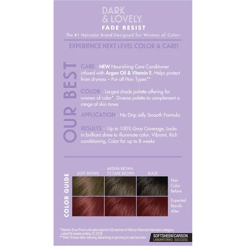 Miniatura 2 de SoftSheen-Carson Dark and Lovely Fade Resist - Tinte permanente y acondicionador para el cabello, de color intenso, cubre hasta el 100% de las Rich
