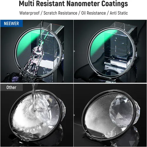 Miniatura 7 de NEEWER Filtro de rayas azules de 2.047 in, vidrio óptico HD giratorio de 360 °, filtro de lente de efectos especiales de llamarada anamórfica, marco