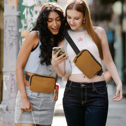 Miniatura 46 de Riñonera, bolsa para cinturón, correa ajustable ajustable de 40 pulgadas, para mujeres y hombres