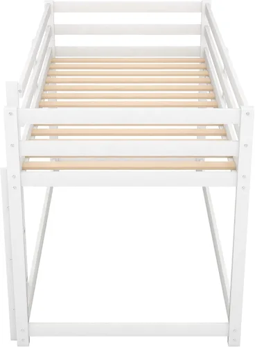 Miniatura 6 de SOFTSEA Litera baja con escalera individual sobre cama individual Blanco