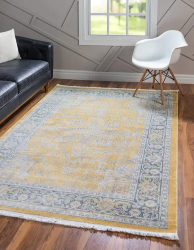 Miniatura 10 de Unique Loom Colección Baracoa - Alfombra de área Prado (2 pies 2 pulgadas x 3 pies 1 pulgada, Rectangular, Gris/Azul)