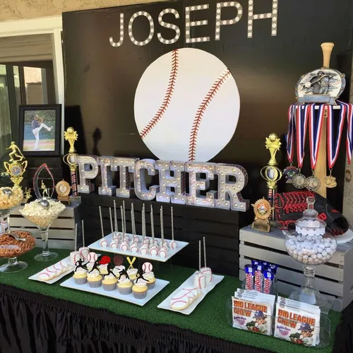 Miniatura 5 de 24 piezas de adornos para cupcakes de béisbol con purpurina, jugadores de béisbol, temática deportiva, adornos para magdalenas, temática deportiva