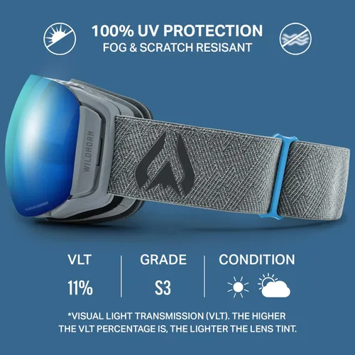 Miniatura 4 de Wildhorn Roca - Gafas de esquí para hombres y mujeres con protección antiempañamiento/arañazos 100% UV - Lente magnética - Gafas de nieve