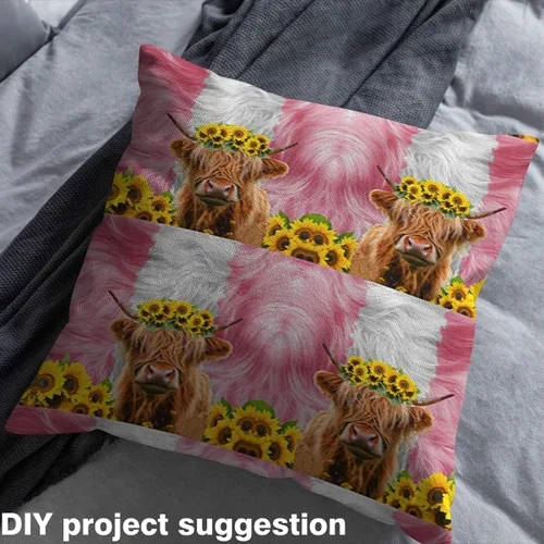 Miniatura 4 de The Yard - Tela estampada de piel de vaca para niños, linda vaca de las tierras altas, impermeable, tela para exteriores, tela de tapicería
