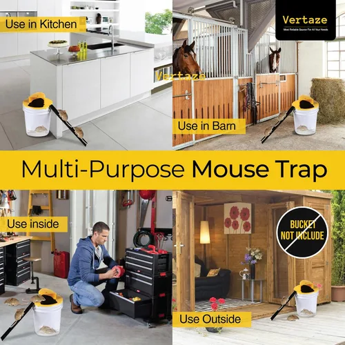 Miniatura 4 de Trampa para ratones con tapa de cubo, trampa para ratones, trampa para ratones para interiores para el hogar, reinicio automático, captura múltiple