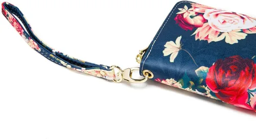 Miniatura 57 de Cartera de mano para mujer, estilo bohemio, con RFID, elegante, espaciosa con correa para viajes, capacidad para tarjetas, teléfono, dinero