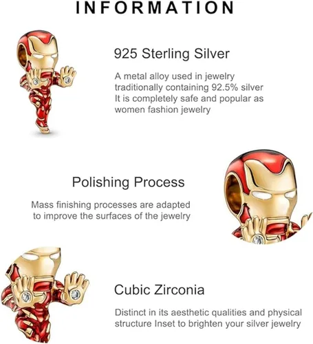 Miniatura 7 de Love You Family Vampire Winged Heart Princess Jasmine Candado Air Balloon Lamp Firefly Mermaid Ariel Charm para mujeres, pulseras, collares en plata