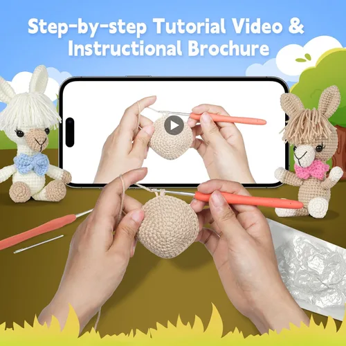 Miniatura 3 de Kit de ganchillo MOREJMTT para principiantes, kit de tejer, equipado con videotutoriales paso a paso, kits de ganchillo para adultos y jóvenes, kit