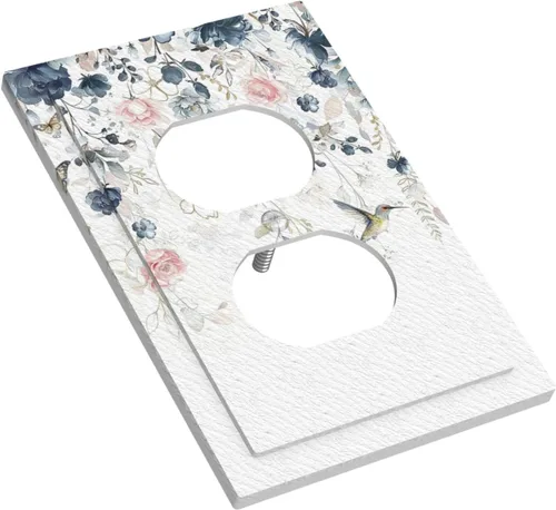 Miniatura 176 de Decorative Outlet Covers Blue Background White Cat Daisy Floral 2-Gang 1-Gang Wall Plate Single Toggle/Rocker Farmhouse Style Light Switch Covers