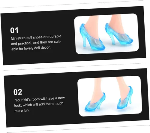 Miniatura 4 de 30 pares de mini sandalias de cristal para mujer, tacones para decoración de mesa de boda, tacones altos transparentes para mujer, mini zapatos