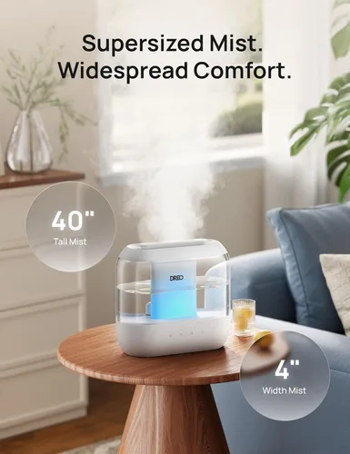 Miniatura 3 de Dreo Humidificadores para dormitorio, llenado superior de 4L para habitación grande, 36H de funcionamiento, 28 dB silencioso humidificador de aire