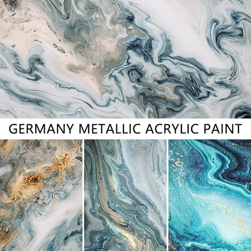 Miniatura 4 de Galería de arte CSY Pintura acrílica metálica - Pigmento brillante de glitter Planeta Azul - Arte y manualidades para artistas y pintores, pintura