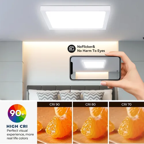 Miniatura 3 de 2Pack Lámpara de techo empotrada de 12 pulgadas 28W LED, lámpara de techo cuadrada de 3200LM 6000K blanca delgada de panel plano, lámpara de techo