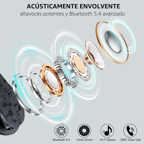 Miniatura 2 de Matast Auriculares deportivos Bluetooth 5.4 2026, 50 reproducciones sobre la oreja con micrófonos ENC con cancelación de ruido, auriculares