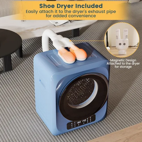 Miniatura 6 de Zynkez Secadora de ropa portátil de 12 libras, secadora de ropa compacta de 850 W con secadora de botas, 6 modos de secado, secadora eléctrica