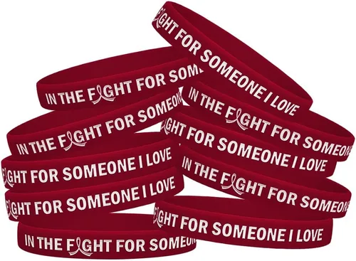 Pulsera de silicona In the Fight for Someone I Love para concientización sobre el cáncer y la causa (paquete de 10)