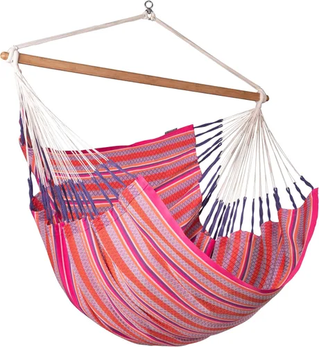 Miniatura 21 de La Siesta® XL King Habana - Hamaca colgante de algodón, para interiores y exteriores, silla colgante bohemia para dormitorio, patio, máximo 355