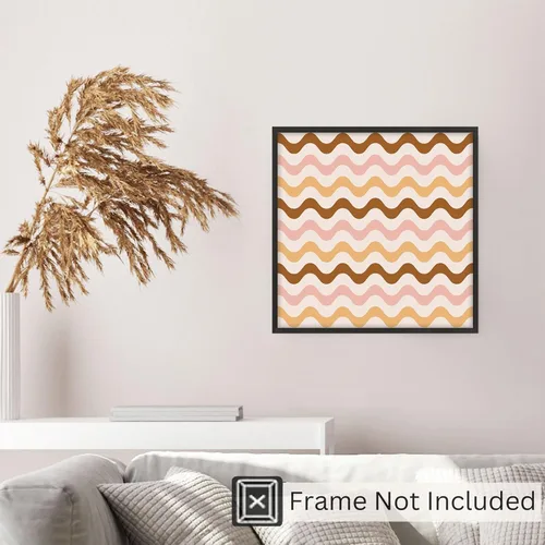Miniatura 5 de Ethan Taylor Abstract Wall Art Prints Unframed Square Posters 'Retro 70s Hippie Chevron Pattern III' Retro Home Décor for Living Room, Bedroom