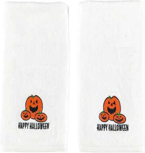 Miniatura 37 de Serafina Home Toallas de mano de baño de Halloween, fantasmas bordados, diseño Boo, juego de 2, color negro, 16 x 25 pulgadas