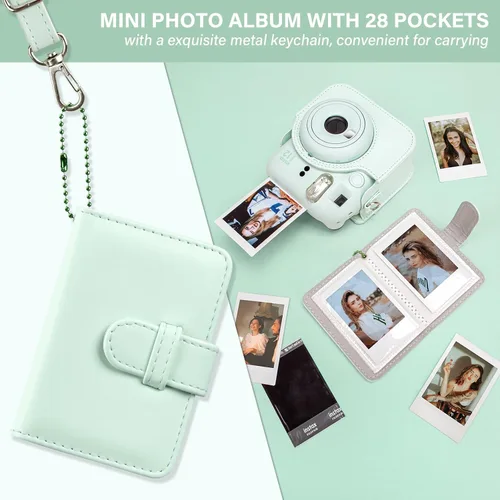 Miniatura 7 de Funda para Cámara Fuji Mini 12 y Álbum de Fotos, Funda Protectora de Cuero Compatible para Cámara Instantánea Instax Mini 12 con Álbum de Fotos