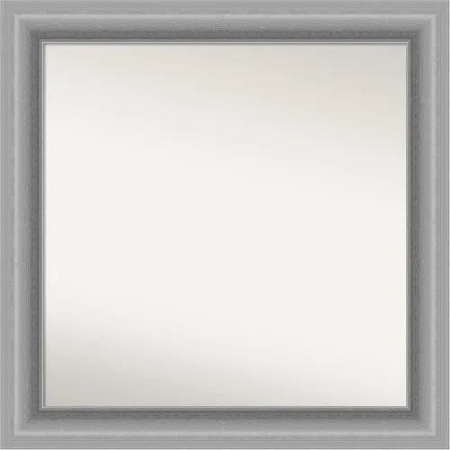 Miniatura 85 de Amanti Art Espejo de baño plateado para sobre fregadero, 26 x 26 pulgadas, espejo cuadrado de níquel pulido, marco de madera tradicional mediano, se
