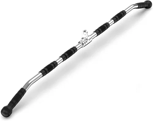 Accesorio de cable de barra LAT con empuñaduras de goma, barra de curl sólida resistente de lujo con colgador giratorio, accesorios de cable para