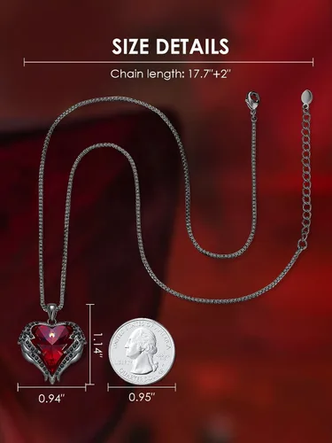 Miniatura 5 de CDE - Collar con dije de corazón de ala de ángel para mujer, dije de tono plateadodorado, regalo de Navidad, San ValentínDía de la Madre