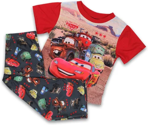 Miniatura 7 de Disney Cars - Conjunto de pijama de 2 piezas de manga corta para niños pequeños, Multi