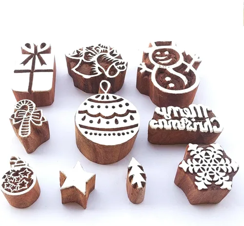 Miniatura 12 de Royal Kraft Sellos de impresión de bloques de madera surtidos (juego de 10) Bulk01_10