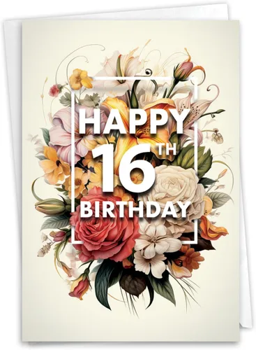 Miniatura 7 de NobleWorks - Divertida tarjeta de felicitación de cumpleaños de 16 años con sobre de 5 x 7 pulgadas (1 tarjeta) (no 3D, purpurina o brillante)