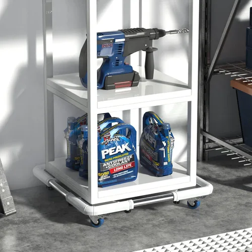 Miniatura 5 de SPACECARE Soporte para Mini Nevera Mueble Dolly Rodillo Móvil con 4 Ruedas con Seguro-Base Ajustable Soporte para Refrigerador Lavadora Carrito