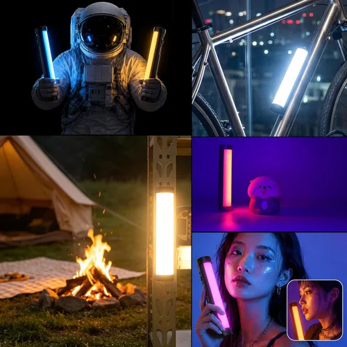 Miniatura 8 de luxceo Varita de luz de mano, luz de video LED RGB multicolor para fotografía, mini luz recargable de 2000 mAh para grabación de video, luces