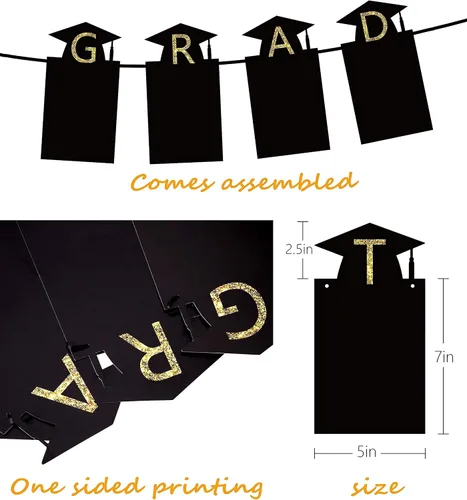 Miniatura 5 de 3 piezas adornos para la foto de la graduación 2021 – Felicidades graduado; Nos sentimos orgullosos de ti; guirnalda de Clase 2021; Decoraciones