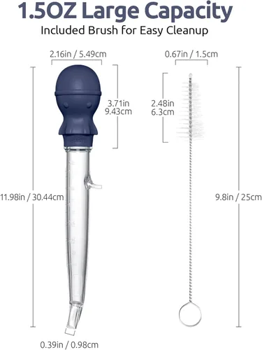 Miniatura 2 de U-Taste Baster de pavo en ángulo de 1.5 onzas – 228.2ºF resistente al calor de grado alimenticio Tritan y silicona de pulpo grande con cepillo