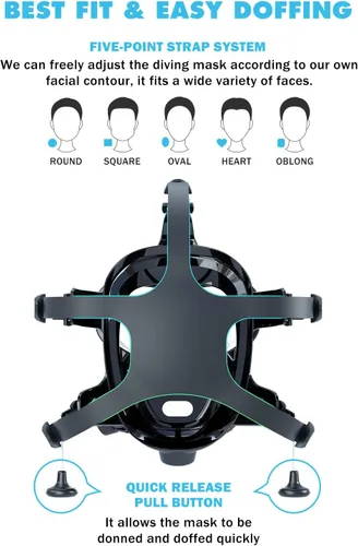 Miniatura 6 de SMACO Mini tanque de buceo con máscara de buceo de cara completa, S700 1.9L Mini tanque de buceo portátil botella de poni reutilizable hasta 30