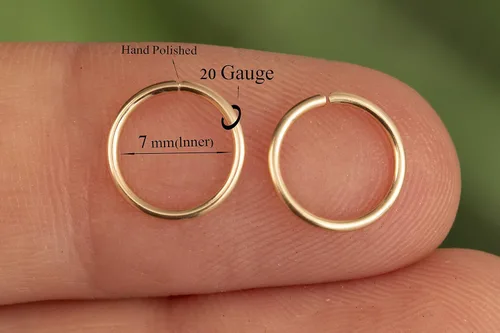 Miniatura 63 de Aretes de aro de oro de plata – Aretes de aro para mujer, dos piezas de aros de plata fina rellenos de oro, aro de hélice, anillo de tragus, aro