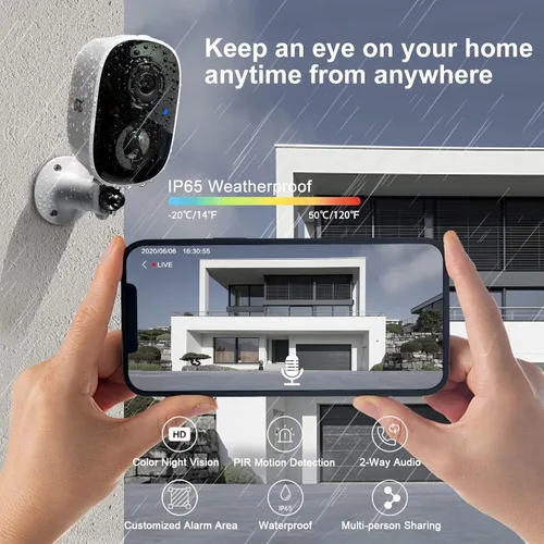Miniatura 7 de DCT Cámaras de seguridad inalámbricas para exteriores: Cámaras de batería WiFi para el hogar Exterior 2K Color Visión nocturna Cámara de vigilancia