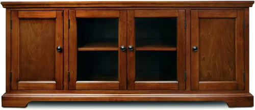 Miniatura 15 de Leick Home 82360 Soporte de TV de madera maciza Mission Oak de cuatro puertas para televisores de 65" Consola universal de TV para sala de estar