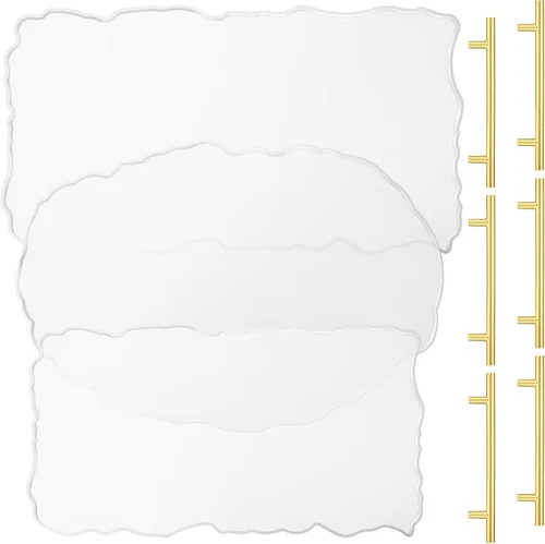 Miniatura 8 de Hoolerry - 18 moldes de resina grandes de 13 pulgadas con asas doradas, moldes epoxi de fundición irregular de silicona para manualidades