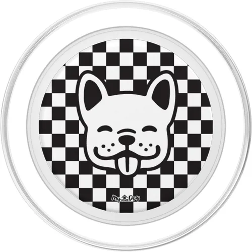 Miniatura 2 de PopSockets MagSafe PopGrip de cara sonriente a cuadros negros para iPhone