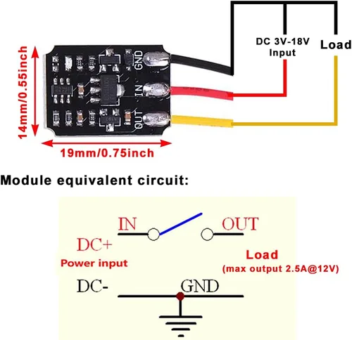 Miniatura 4 de 2 unids DC 3V-18V 5V 12V 2.5A Interruptor táctil capacitivo miniatura módulo sensor mini biestable control de interruptor electrónico para relé LED