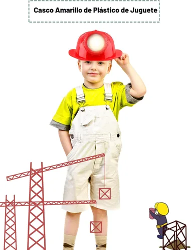 Miniatura 3 de Paquete de 2 sombreros de construcción para niños, casco de disfraz de minero con luz para niños y niñas, suministros de fiesta de Halloween