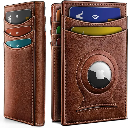 Miniatura 19 de BULLIANT Billetera Airtag para hombre, delgada con clip para dinero, cierre magnético, 12 tarjetas en el bolsillo frontal, bloqueo RFID
