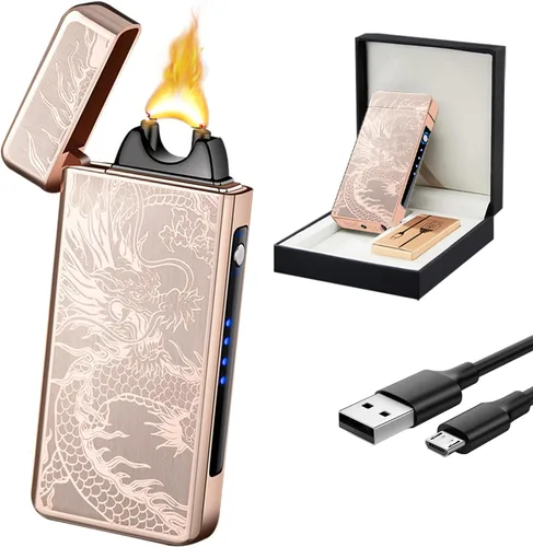 Miniatura 12 de SKRFIRE Encendedor USB resistente al viento – Arco eléctrico de alta potencia, encendedor de plasma recargable con linterna multimodo y pantalla