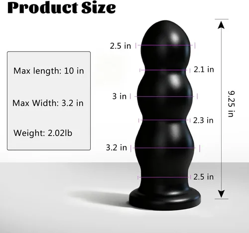 Miniatura 2 de Entrenador de tapón anal: enorme consolador anal grueso con tapón de 3 cuentas, dilatador de ano, bola anal, masaje de próstata, juguetes sexuales