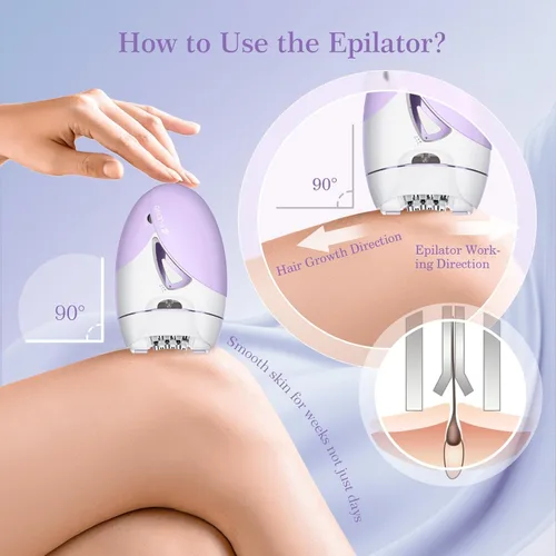 Miniatura 6 de Depiladoras, Depiladora de deslizamiento suave sin dolor de 2 velocidades para mujeres, depiladora de depilación facial recargable inalámbrica