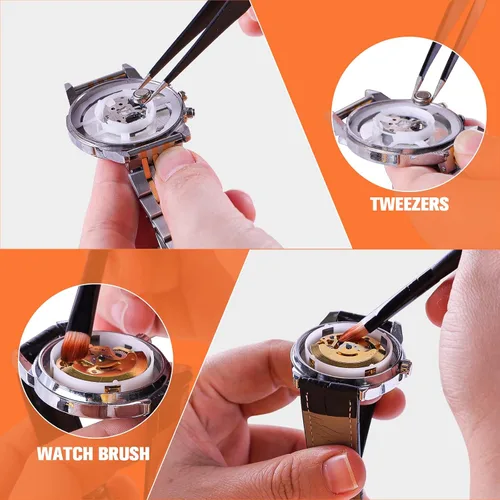 Miniatura 5 de Kit de herramientas de repuesto de batería de reloj, kit de reparación de BYNIIUR Watch, abridor de reloj, herramienta de extracción de llave