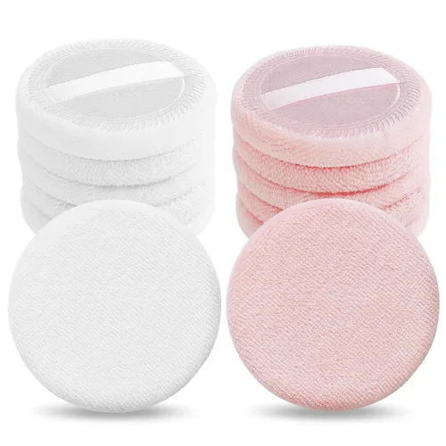 Sibba 12 piezas de rubor suelto en polvo maquillaje Puff ajuste de cara maquillaje corporal esponja de terciopelo suave maquillaje cosmético mini