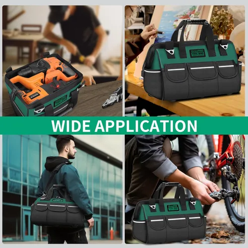 Miniatura 4 de GrenPRO Bolsa organizadora de herramientas para hombres, bolsas de herramientas pequeñas de boca ancha, bolsa de herramientas de mango suave de 13.5