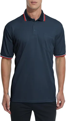 Miniatura 8 de Thapower Camisa de árbitro para hombre, camiseta de árbitro oficial de softbol y béisbol, disfraz de árbitro, manga corta, bolsillo en el pecho